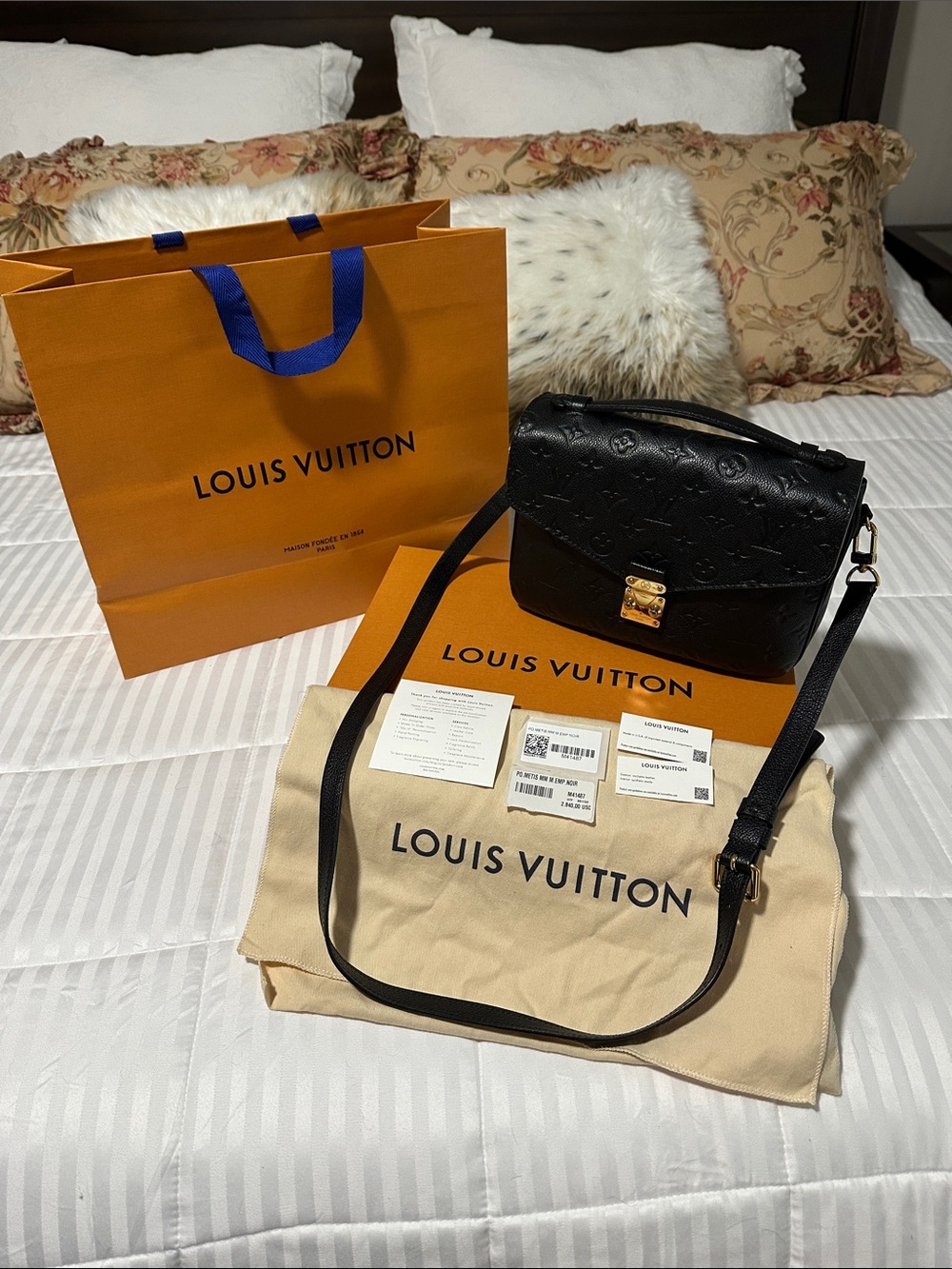 Louis Vuitton Black Monogram Empreinte Shoulder Pochette Metis Noir - Picture 3 of 17